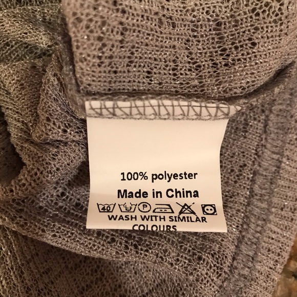 Womens Long Sleeve Blouse NEW Size XS Extra Small Grey Open Knit Semi Sheer - Picture 13 of 13